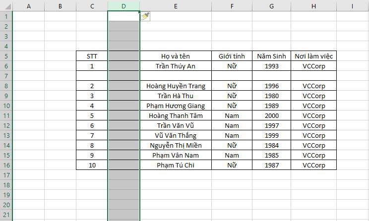 Cách chèn thêm nhiều dòng (hàng), nhiều cột trong mọi phiên bản excel - Ảnh 5. Cách chèn thêm nhiều dòng (hàng), nhiều cột trong mọi phiên bản excel - Ảnh 5.