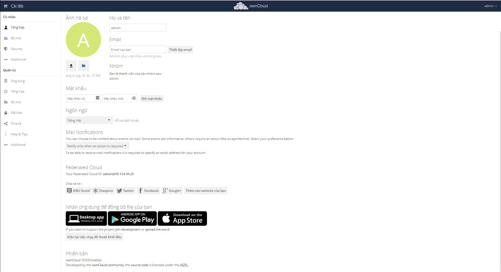 Hướng dẫn sử dụng OwnCloud - Ảnh 5. Hướng dẫn sử dụng OwnCloud - Ảnh 5.