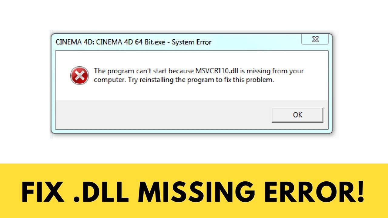 Hướng dẫn sửa lỗi "missing .DLL file"