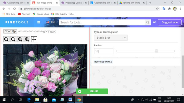 làm mờ ảnh online Pinetools Censor Poto đơn giản