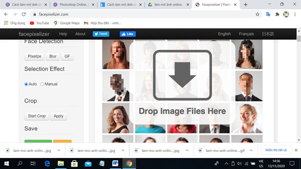 làm mờ ảnh online bằng face
