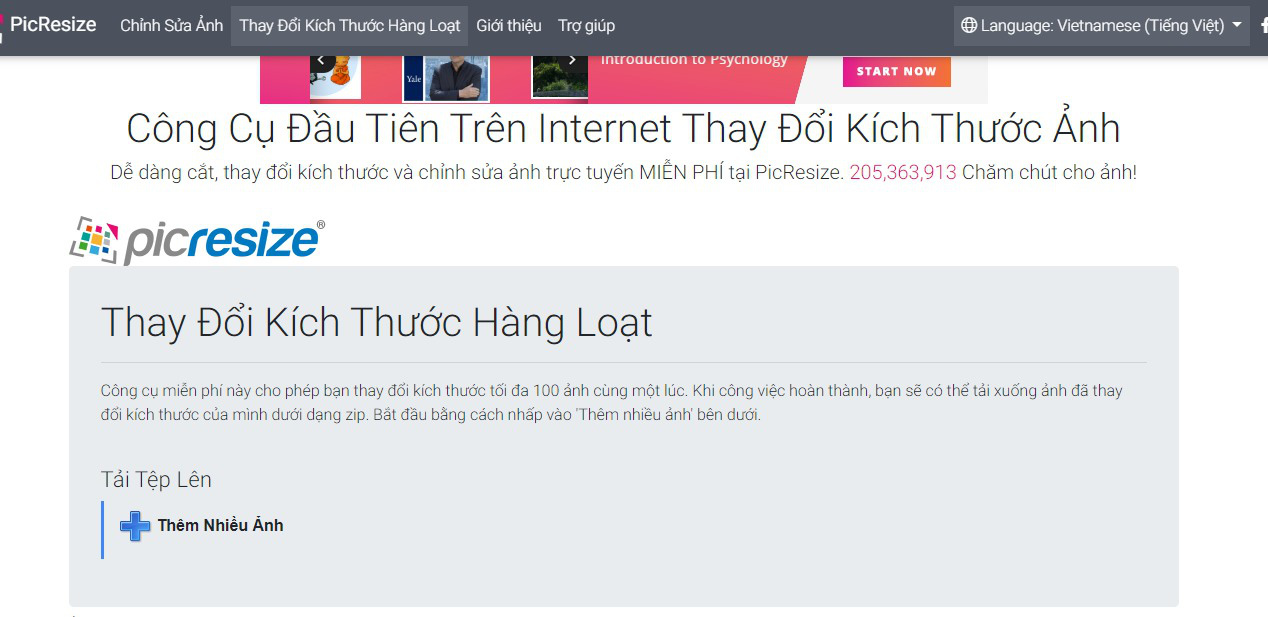 phần mềm cắt ảnh PicResize 