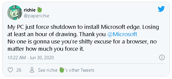 Người dùng tức điên với Microsoft, vì bị ép buộc cài đặt trình duyệt Edge thông qua cập nhật tự động của Windows 10 - Ảnh 5.