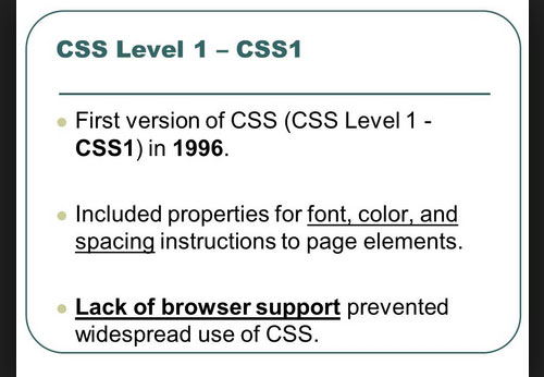 Phiên bản CSS 1