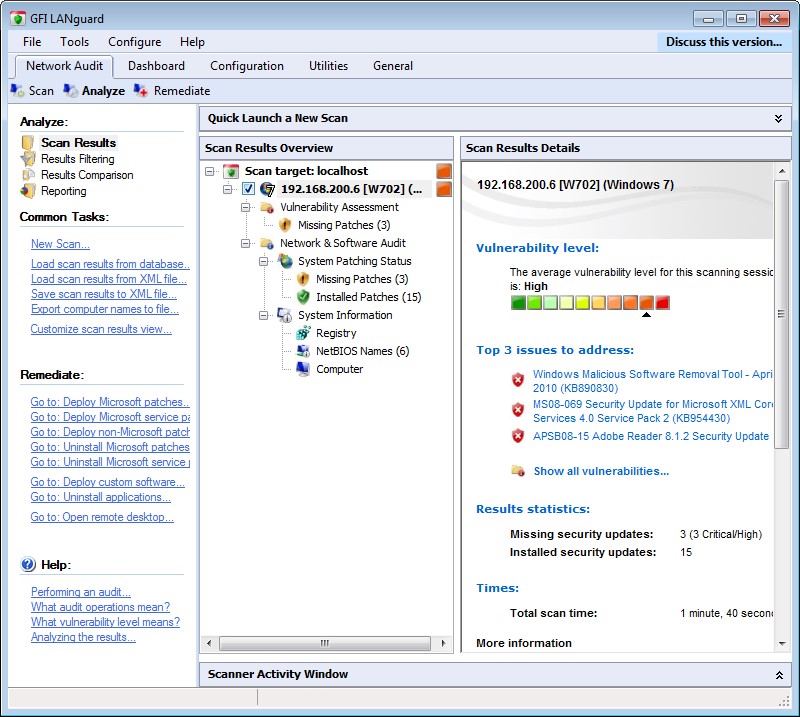 Lỗ hổng bảo mật là gì? Top công cụ dò quét lỗ hổng bảo mật tốt nhất - Ảnh 1. Công cụ quét lỗ hổng bảo mật GFI LanGuard