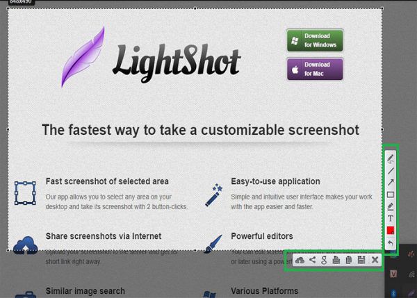 phần mềm chụp ảnh màn hình lightshot 