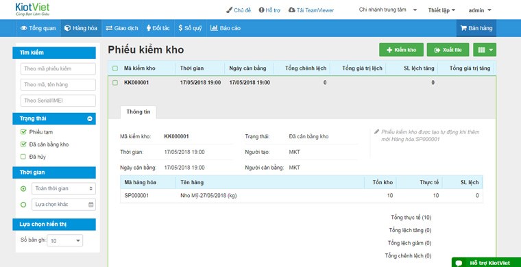 Phần mềm quản lý kho KiotViet