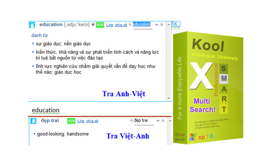 phần mềm dịch tiếng anh KOOL Dictionary