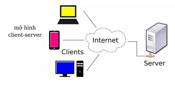 Client server là nơi gửi đi các yêu cầu đến server bằng cách tổ chức giao tiếp giữa người dùng