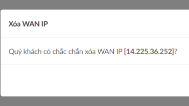 Hướng dẫn xóa IP WAN để tiết kiệm chi phí