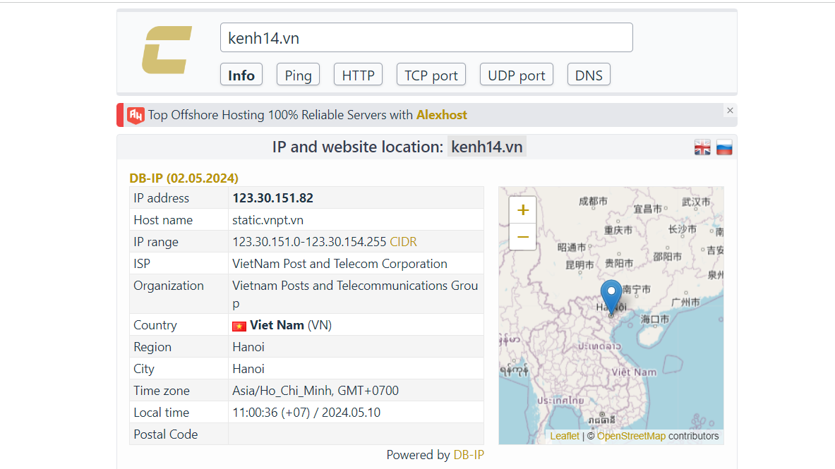 Check IP website qua check – host Check IP website qua check – host