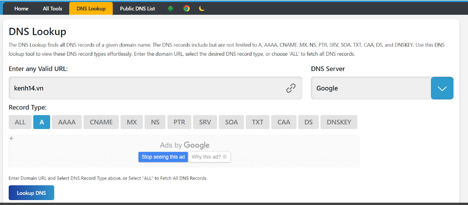 Kiểm tra DNS Kiểm tra DNS