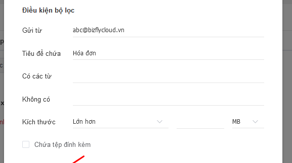 Cách Sử Dụng Bộ Lọc (Filter) Trên Bizfly Business Email