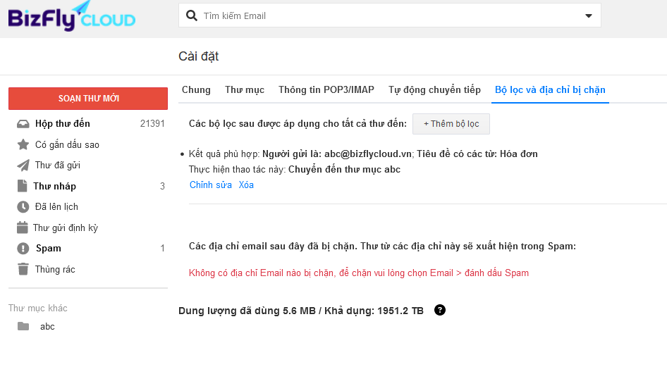 Cách Sử Dụng Bộ Lọc (Filter) Trên Mail Business