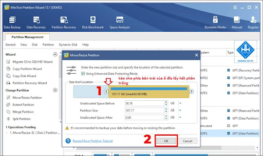 Chia lại ổ cứng bằng phần mềm Minitool Partition Wizard