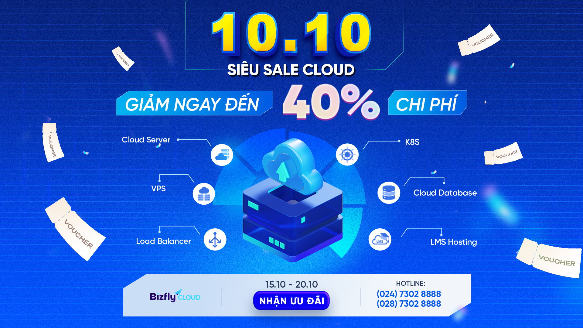  10.10 Siêu sale Cloud - Giảm ngay tới 40% phí dịch vụ 
