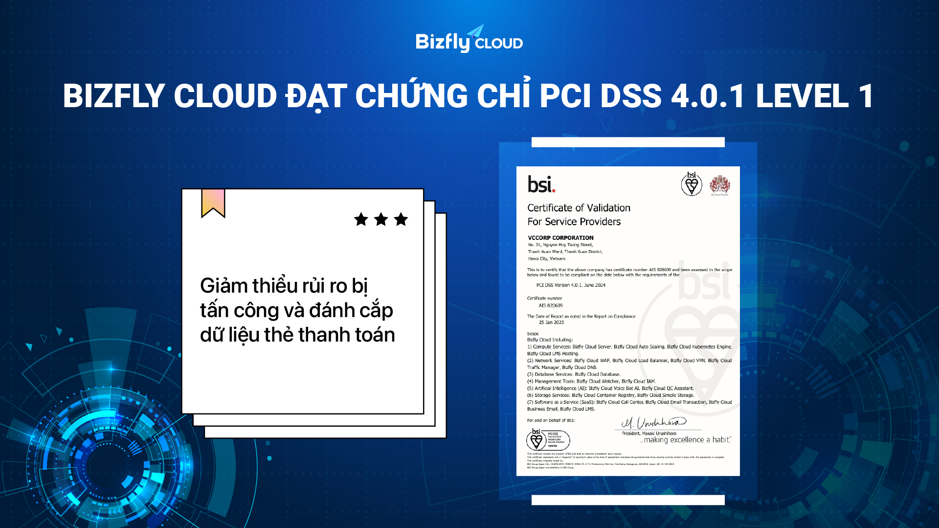 Bizfly Cloud Đạt Chuẩn Bảo Mật Quốc Tế PCI DSS 4.0 Level 1