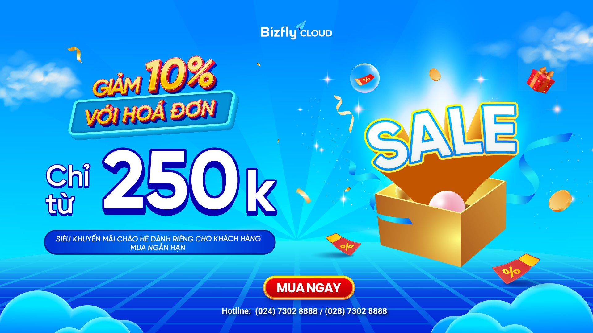 Siêu khuyến mãi chào hè - Giảm ngay 10% với hoá đơn chỉ từ 250k