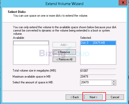 Hướng dẫn tăng dung lượng ổ cứng không cần tắt server cho Windows Server - Ảnh 10. Hướng dẫn tăng dung lượng ổ cứng không cần tắt server cho Windows Server - Ảnh 10.