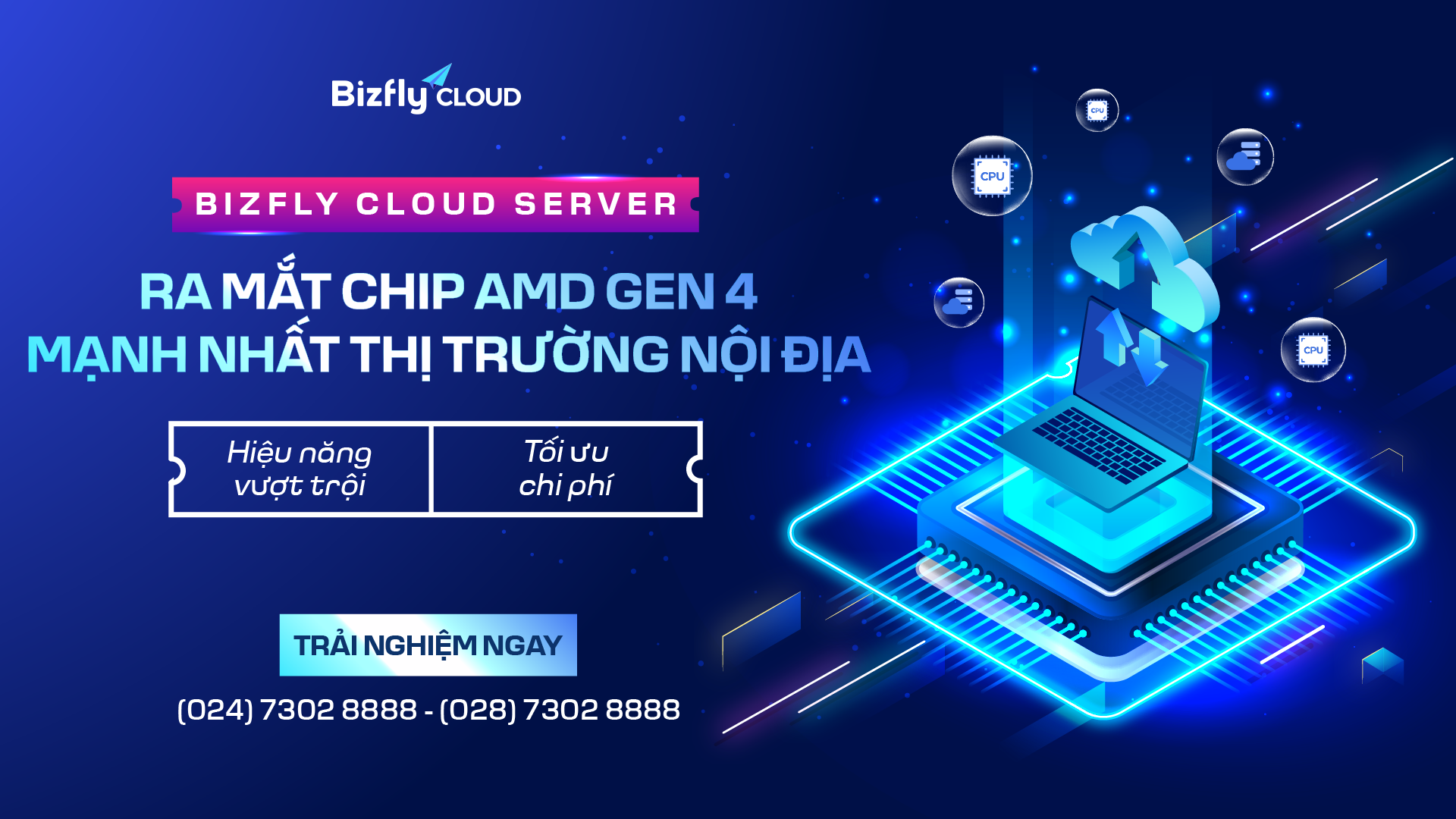 Bizfly Cloud Server - Ra mắt chip AMD Gen 4 mạnh nhất thị trường nội địa