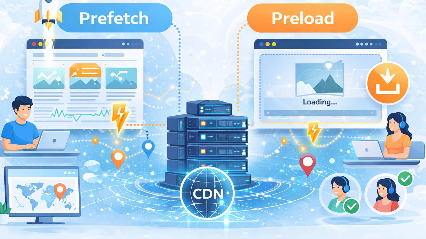 Hướng dẫn cách tăng tốc độ website với Prefetch và Preload trong CDN
