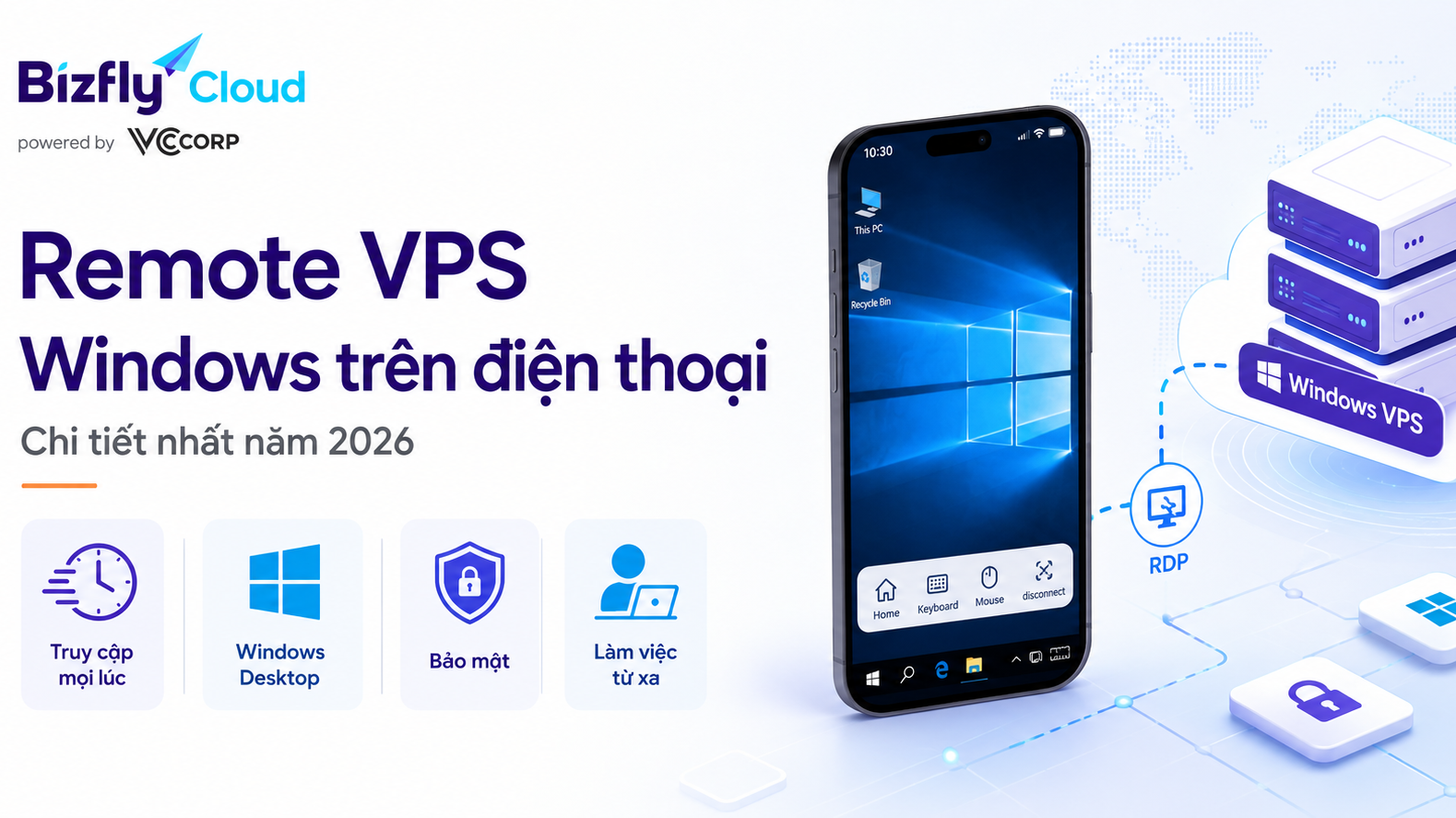 Remote VPS Windows trên điện thoại chi tiết nhất năm 2026