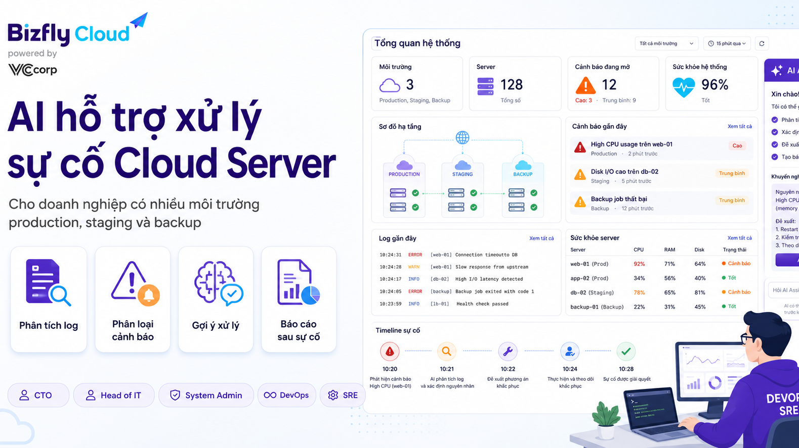 AI hỗ trợ xử lý sự cố Cloud Server cho doanh nghiệp