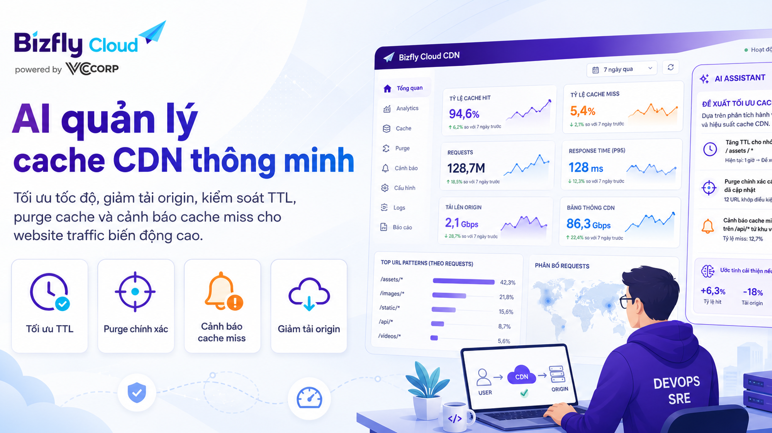 AI quản lý cache CDN thông minh cho website traffic biến động cao