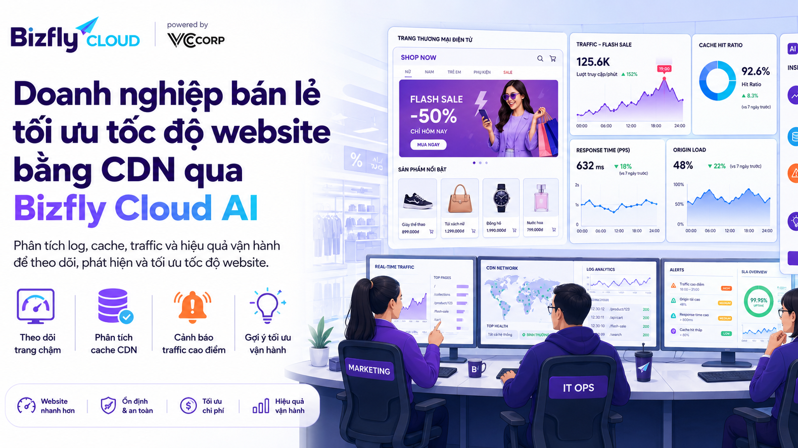 Doanh nghiệp bán lẻ tối ưu tốc độ website bằng CDN qua Bizfly Cloud AI