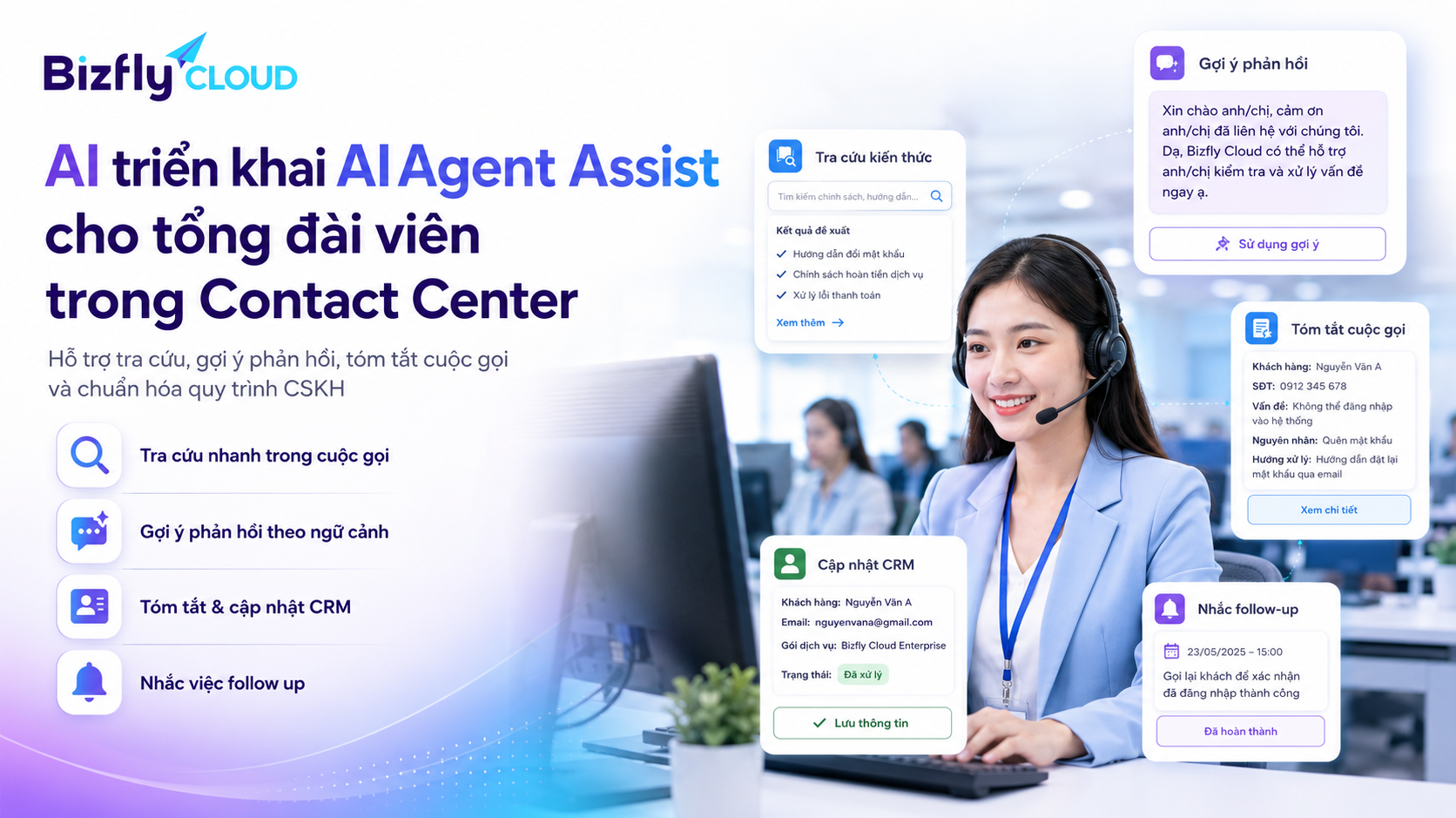 AI triển khai AI Agent Assist cho tổng đài viên trong Contact Center