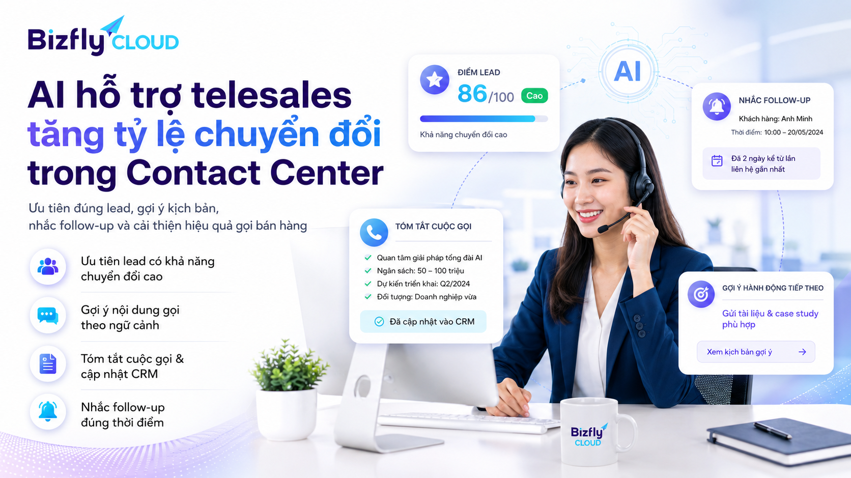 AI hỗ trợ telesales tăng tỷ lệ chuyển đổi trong Contact Center