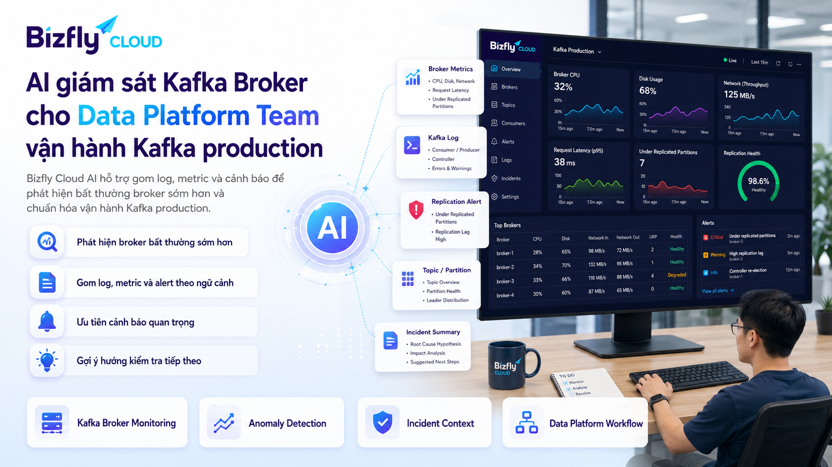 AI giám sát Kafka Broker cho Data Platform Team vận hành Kafka production