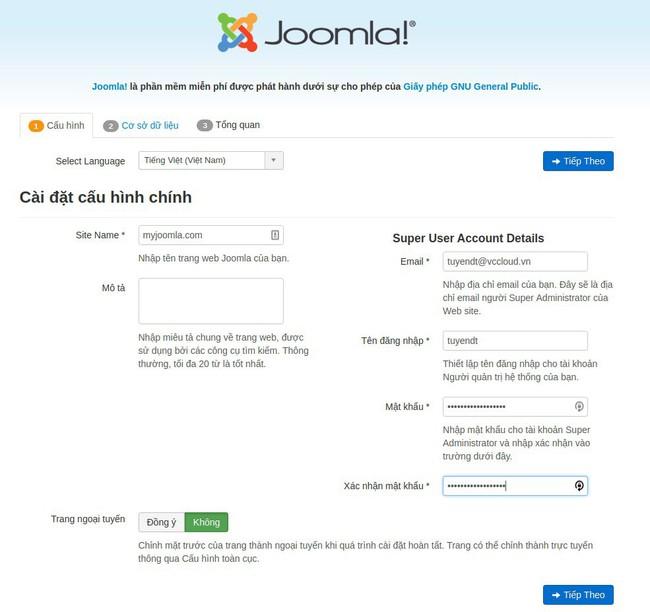 Hướng dẫn thiết lập một website Joomla từ BizFly Pre-built Application - Ảnh 2.