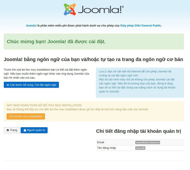 Hướng dẫn thiết lập một website Joomla từ BizFly Pre-built Application - Ảnh 6.