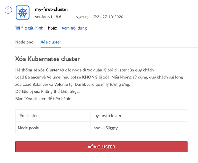 Tạo và xóa cluster trong Kubernetes ở Kubernetes Engine của BizFly Cloud - Ảnh 9.