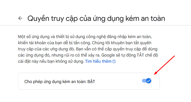 Cách Bật Quyền Truy Cập của Ứng Dụng Kém An Toàn Gmail - Ảnh 4.