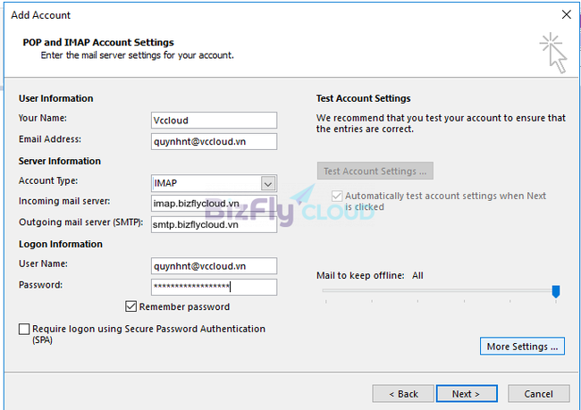 Cấu Hình Mail Client Sử Dụng Mail Bizfly Cloud - Ảnh 4.