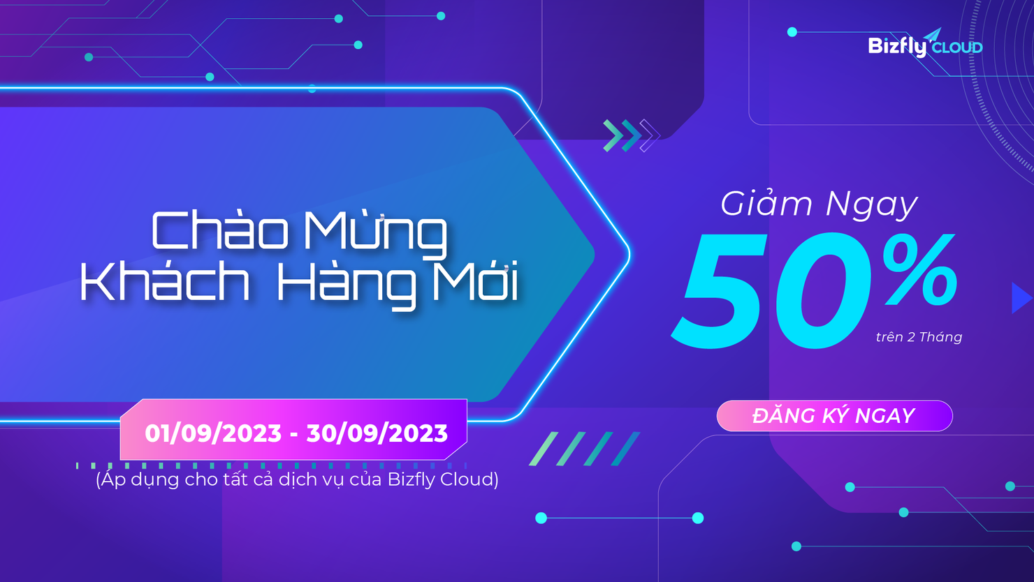 Chính sách mới - Khách hàng mới: Giảm ngay 50% trên 2 tháng sử dụng dịch vụ
