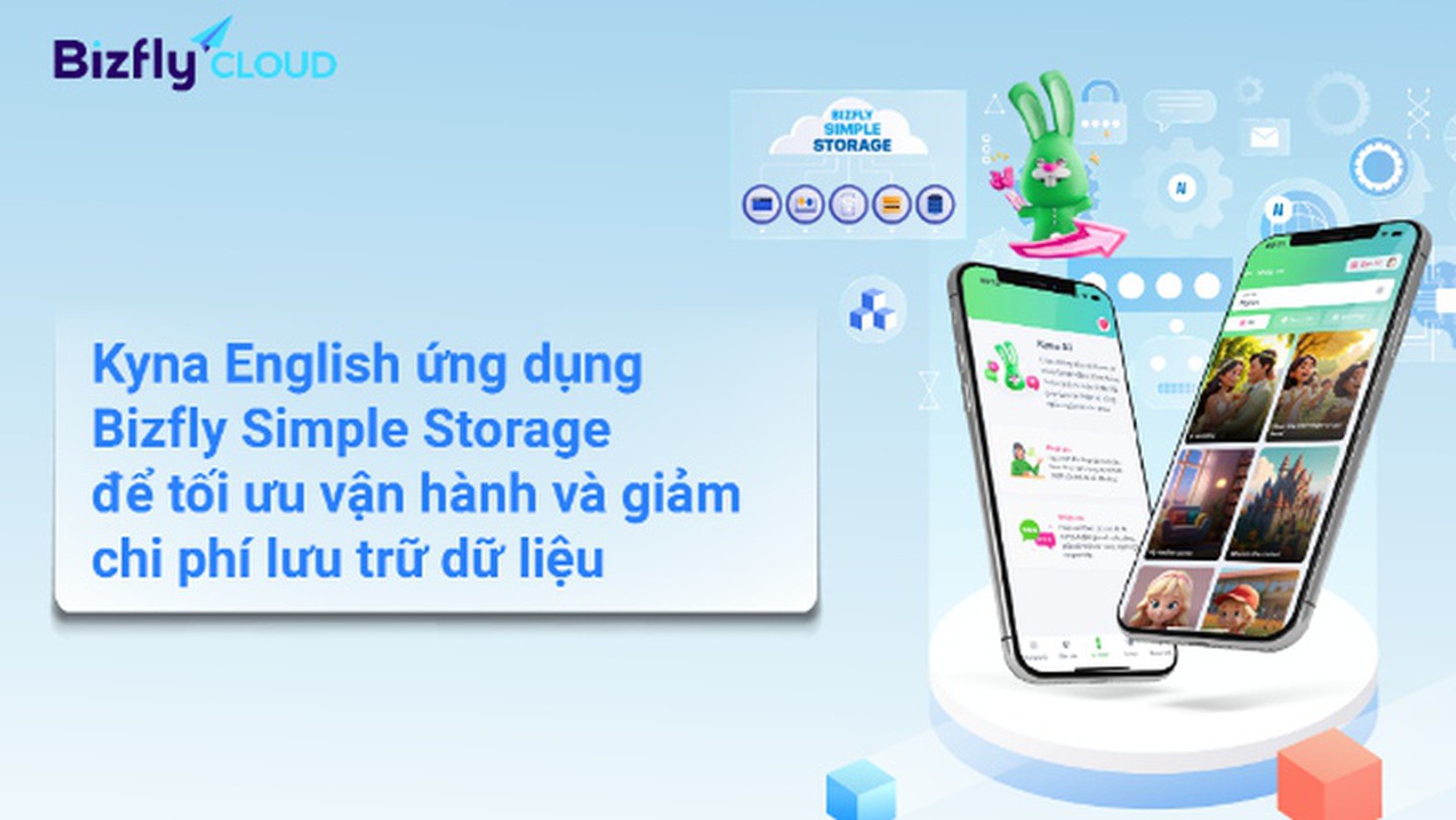 Kyna English ứng dụng Bizfly Simple Storage để tối ưu vận hành và giảm chi phí lưu trữ ổ cứng
