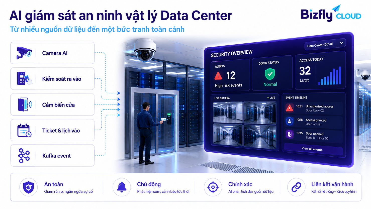 AI giám sát an ninh vật lý Data Center