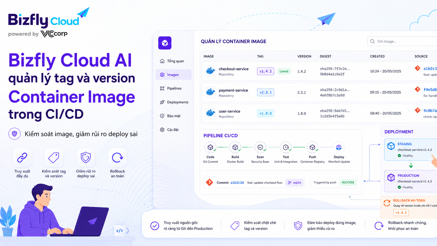 AI quản lý tag và version Container Image trong CI/CD