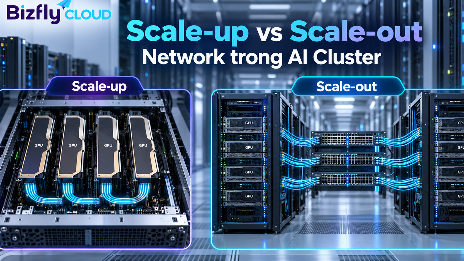 Scale-up và Scale-out Network khác nhau thế nào trong AI Cluster?