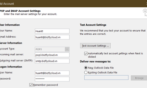 Hướng dẫn cấu hình mail trên Outlook sử dụng POP3