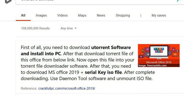 Microsoft đề xuất cho người dùng cách crack phần mềm Office 2019