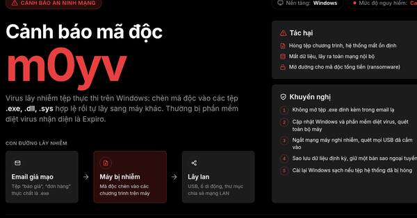 Cảnh báo mã độc m0yv trên hệ điều hành Windows