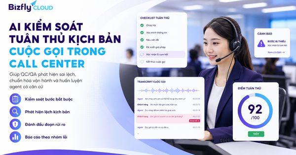 AI kiểm soát tuân thủ kịch bản cuộc gọi trong Call Center