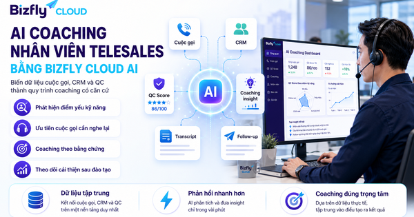 AI coaching nhân viên telesales bằng Bizfly Cloud AI