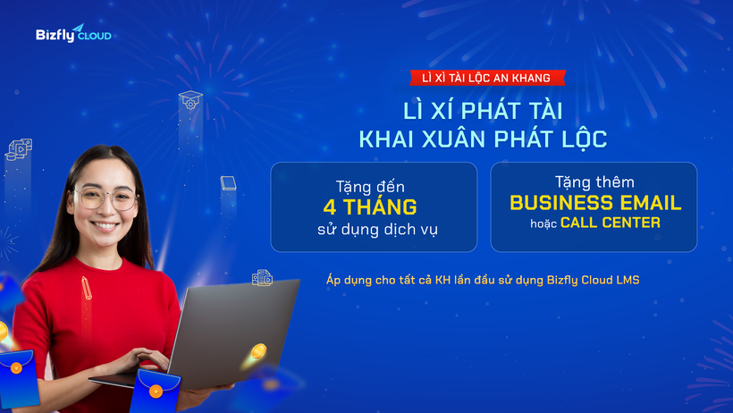 LÌ XÌ PHÁT TÀI KHAI XUÂN PHÁT LỘC cùng Bizfly Cloud LMS