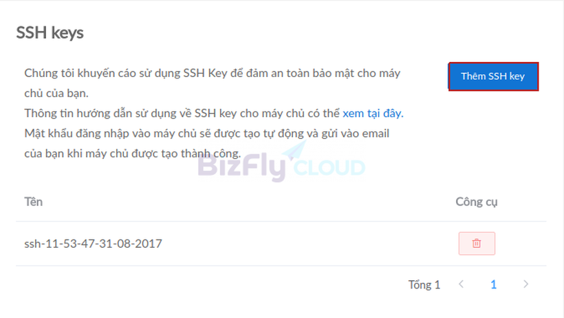 Hướng dẫn sử dụng Keypair để kết nối Cloud Server