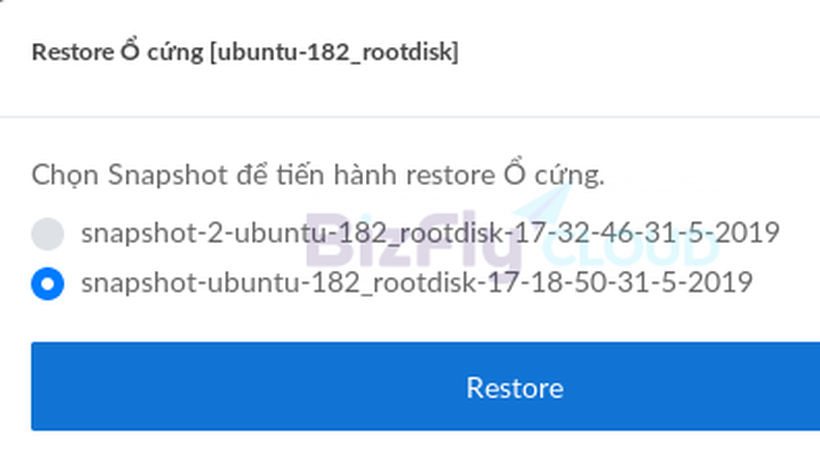 Cách Restore Server từ Snapshot trên Bizfly Cloud: Hướng Dẫn Chi Tiết
